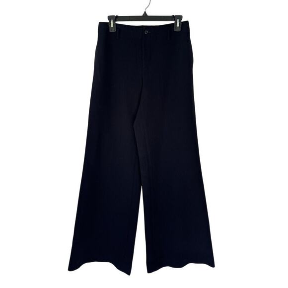 Ralph Lauren Collection Womens Wool Wide Leg Pants Size 8 Black Union Old Money - Picture 1 of 14